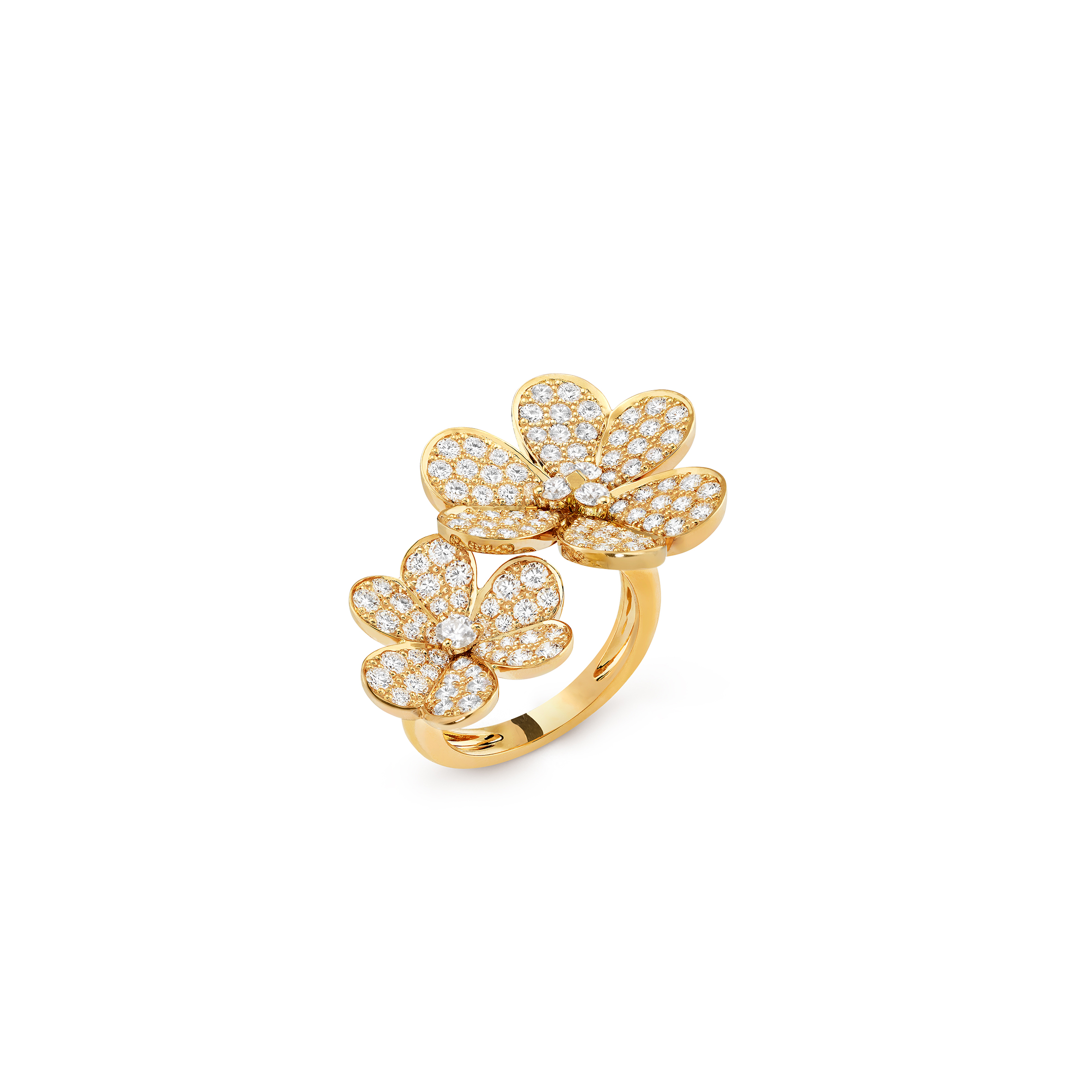 VAN CLEEF ARPELS FRIVOLE BETWEEN THE FINGER RING - YELLOW GOLD, DIAMOND  VCARP0J800